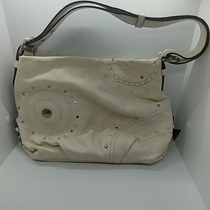 Coach studded Ivory Shoulder Bag F16178